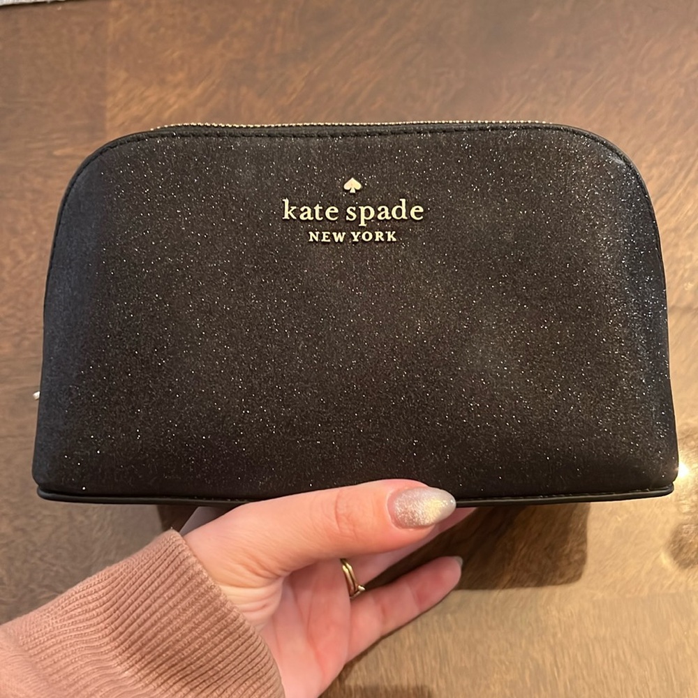 Sparkly Black Kate Spade Makeup Bag